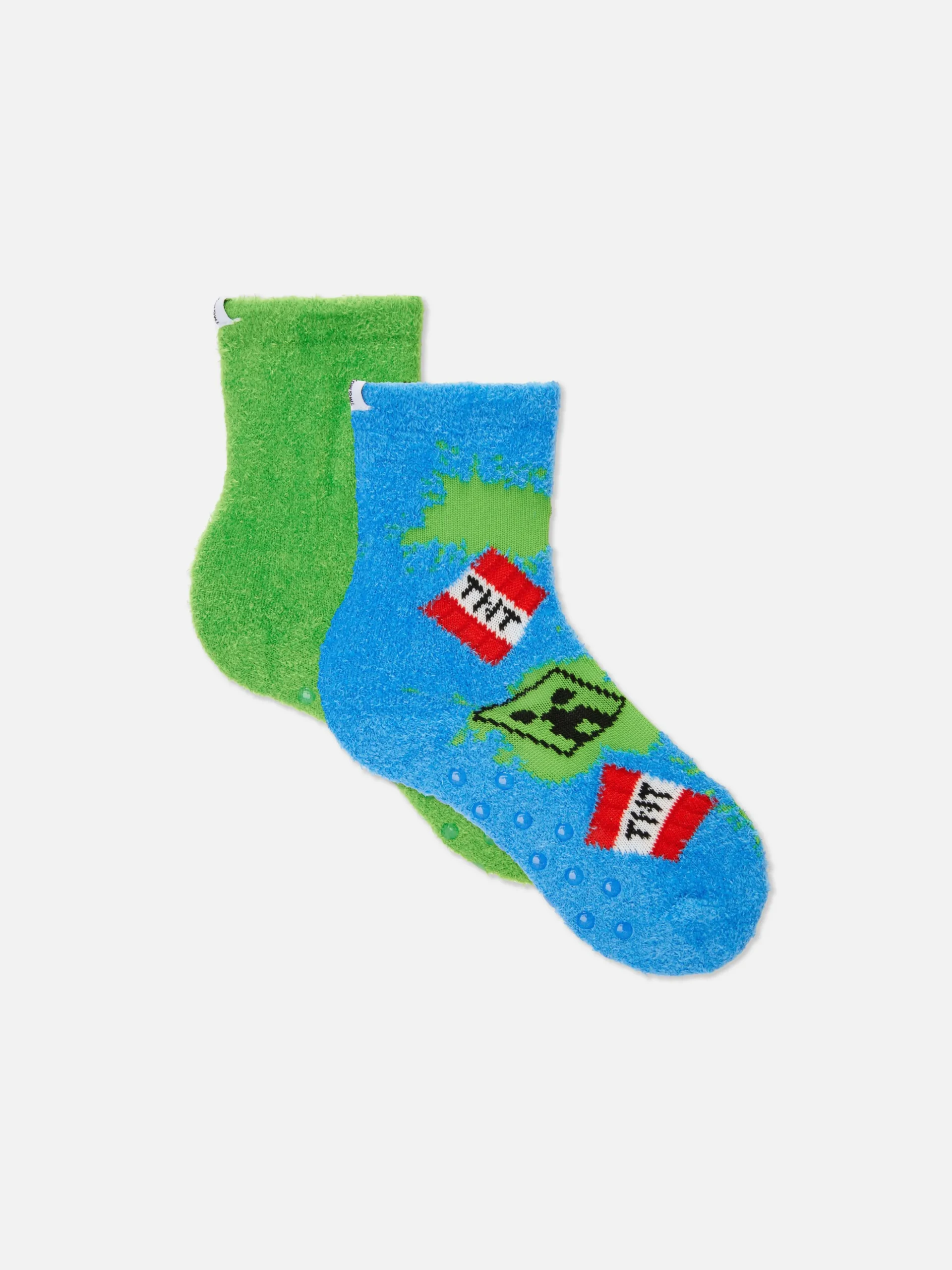 Flauschige Minecraft-Socken, 2er-Pack