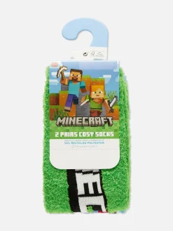 Flauschige Minecraft-Socken, 2er-Pack