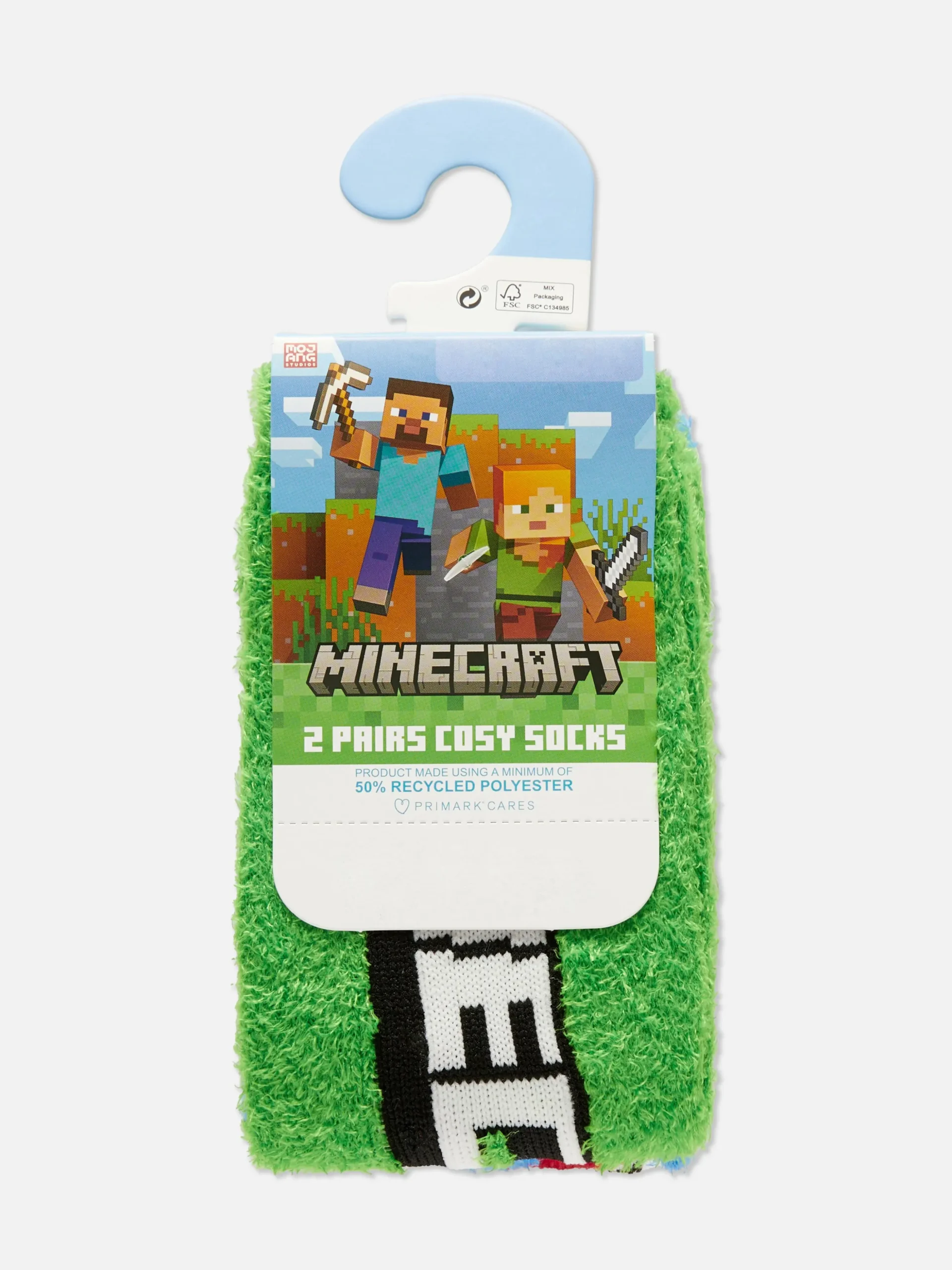 Flauschige Minecraft-Socken, 2er-Pack