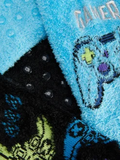 Flauschige Socken Mit Gamecontroller-Design, 2er-Pack