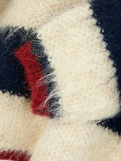 Flauschiger „Rita Ora“ Strickpullover Mit Streifen