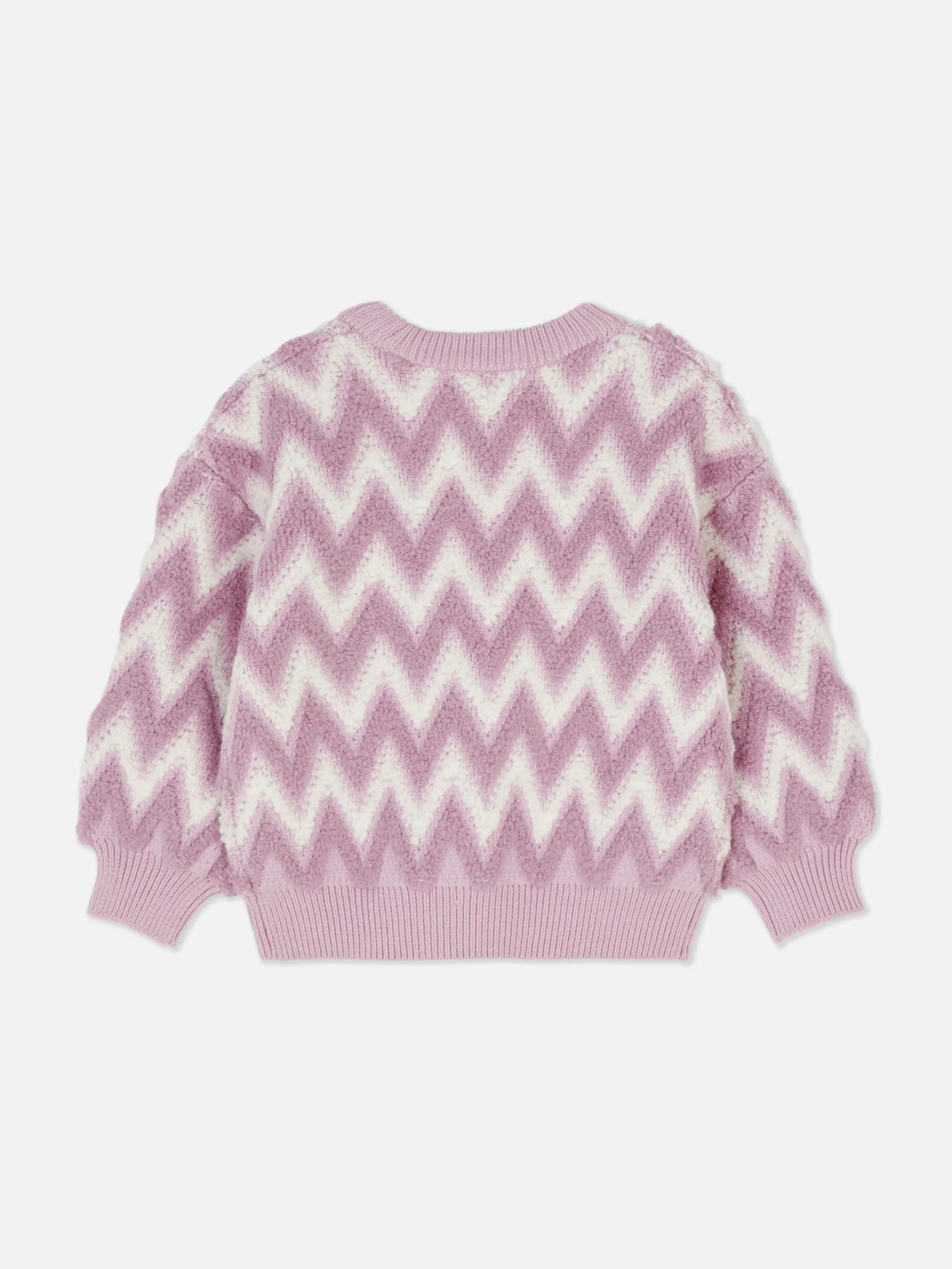 Flauschiger Strickpullover Mit Zickzackmuster