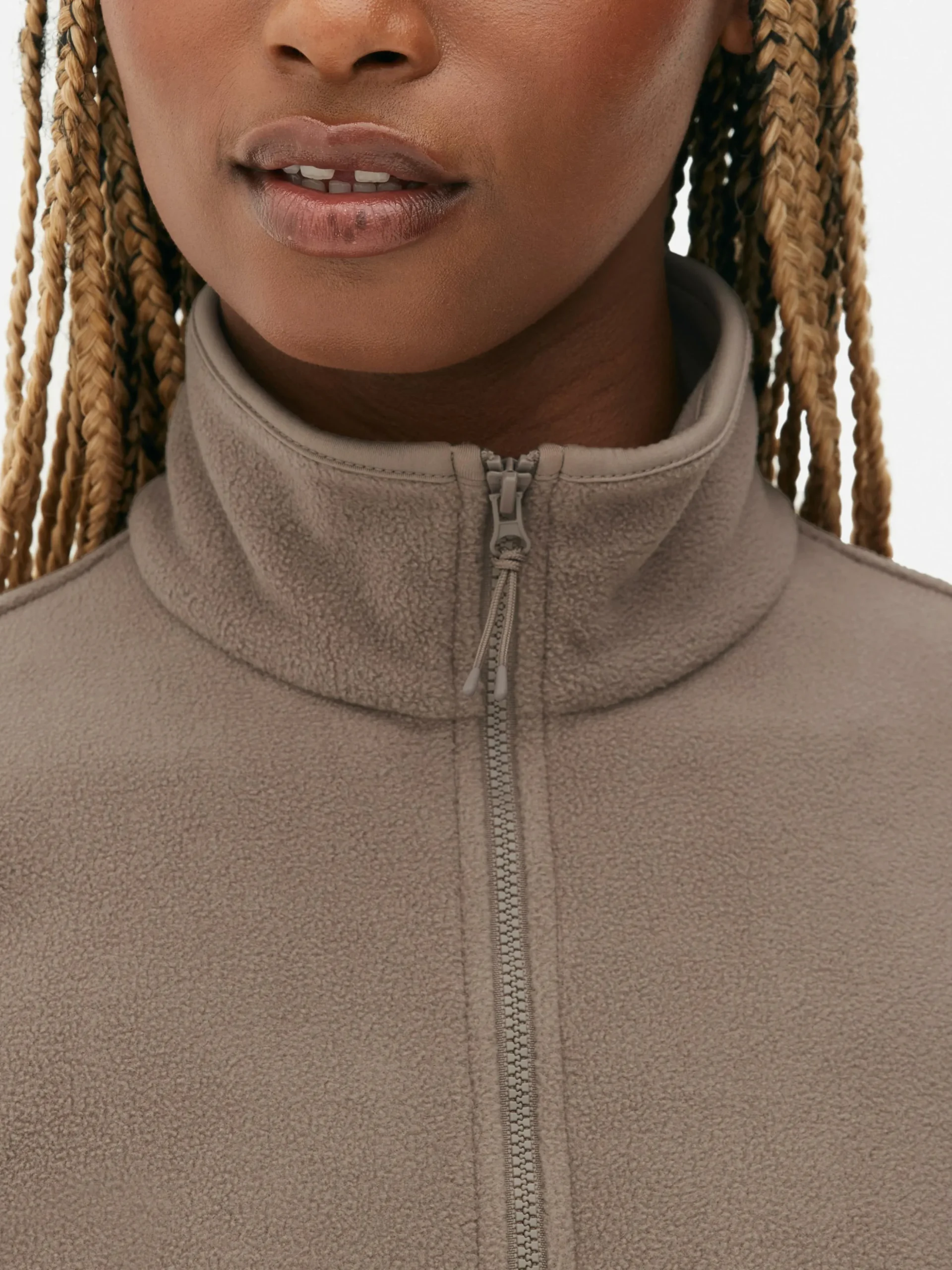 Fleecejacke Mit Halbem Reißverschluss