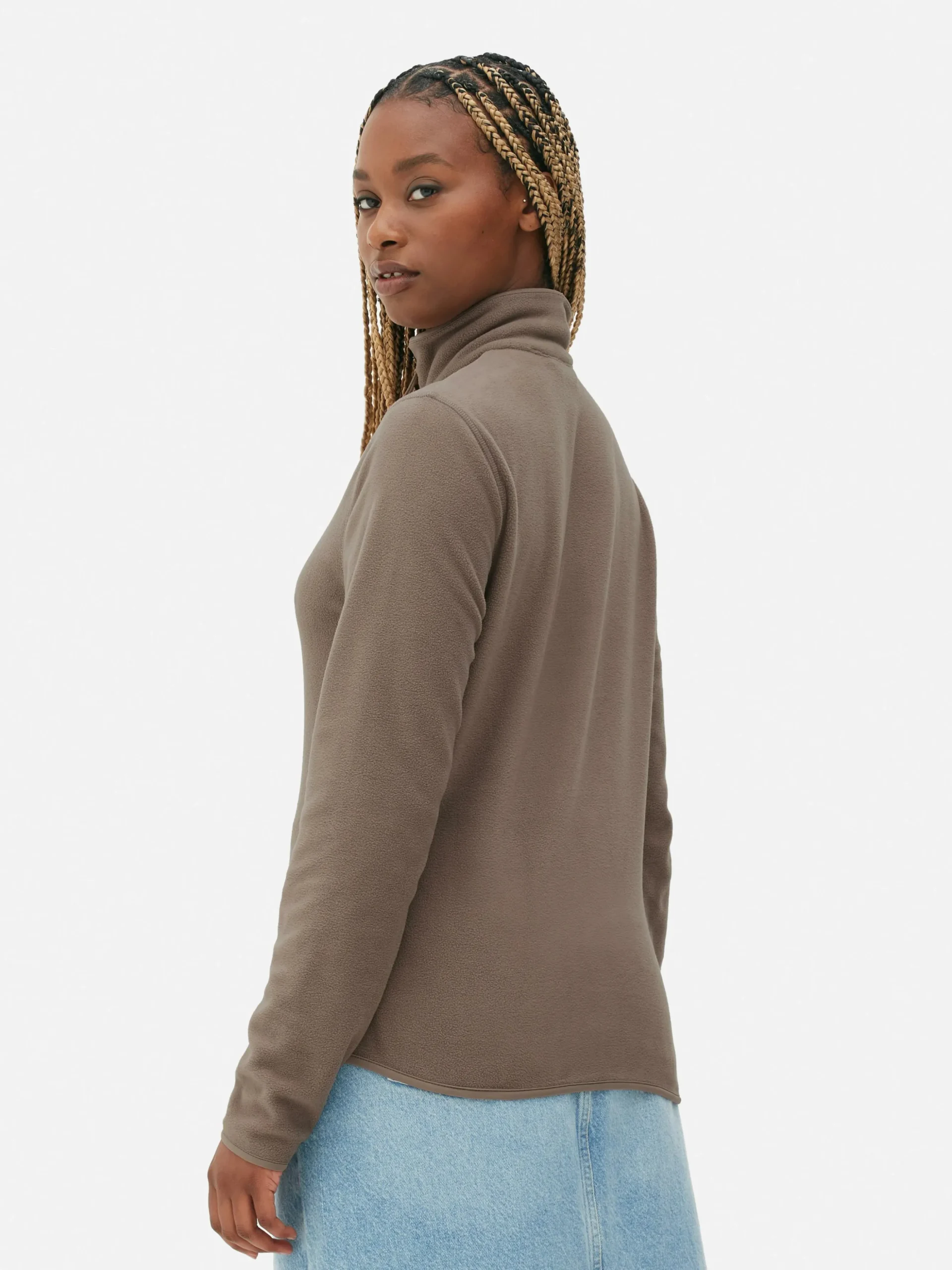 Fleecejacke Mit Halbem Reißverschluss