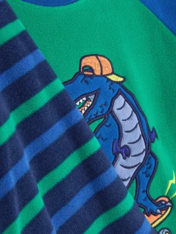 Fleece-Schlafanzug Mit Dinosaurier-Print