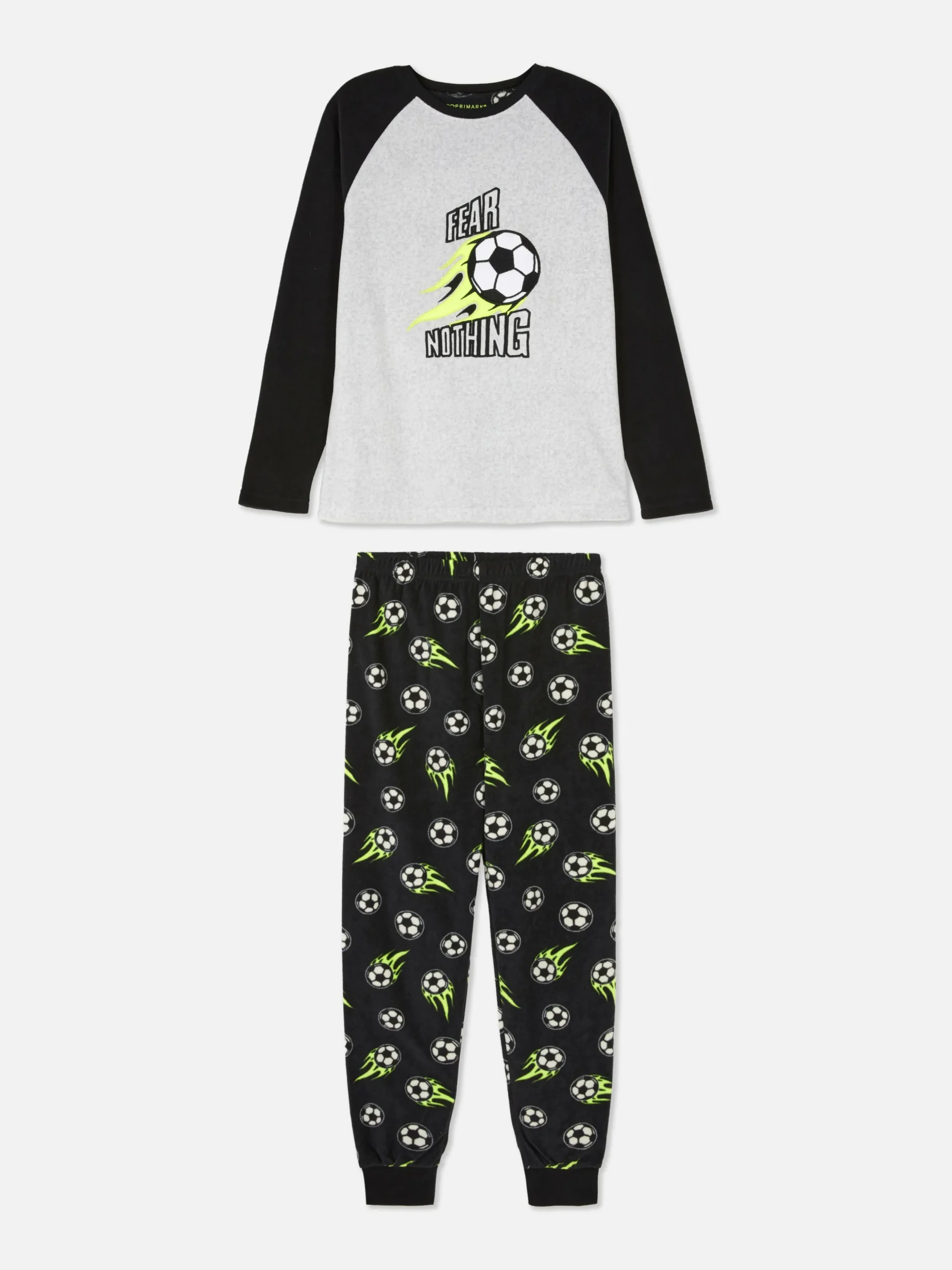 Fleece-Schlafanzug Mit Fußball-Print