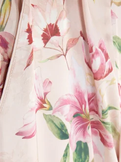 Geblümte Gerade Schlafanzughose Aus Satin