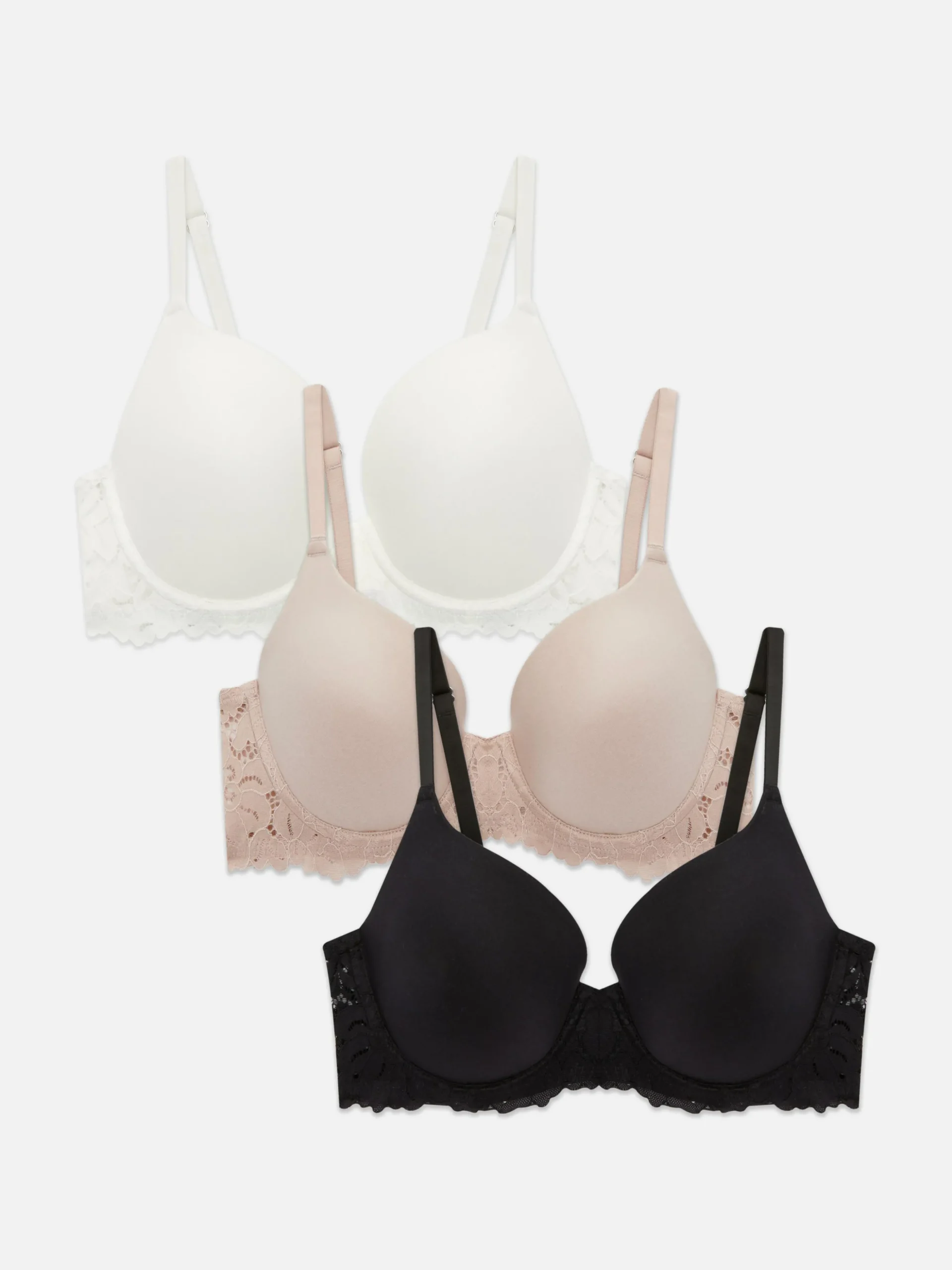 Gebürstete T-Shirt-BHs, 3er-Pack