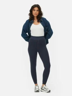 Gefütterte Leggings Aus Samt Im Denim-Look