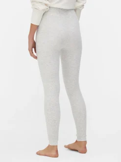 Gefütterte, Melierte Leggings Aus Samt
