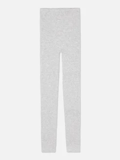 Gefütterte, Melierte Leggings Aus Samt