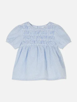 Gekräuselte Hängerbluse Mit Streifenmuster