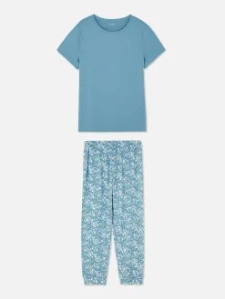 Gemusterter, Kurzärmeliger Schlafanzug