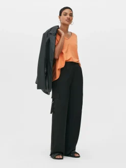 Gerade Geschnittene Tunika Mit V-Ausschnitt