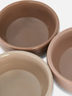 Geriffelte Snackschüsseln, 3er-Pack