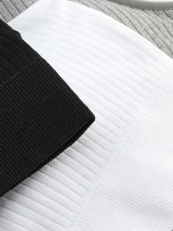 Gerippte BHs Mit V-Ausschnitt, 3er-Pack