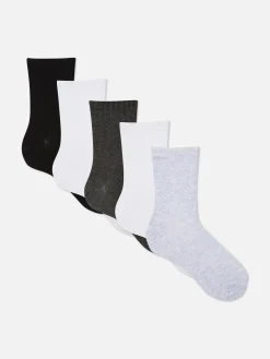 Gerippte Crew-Socken, 5er-Pack