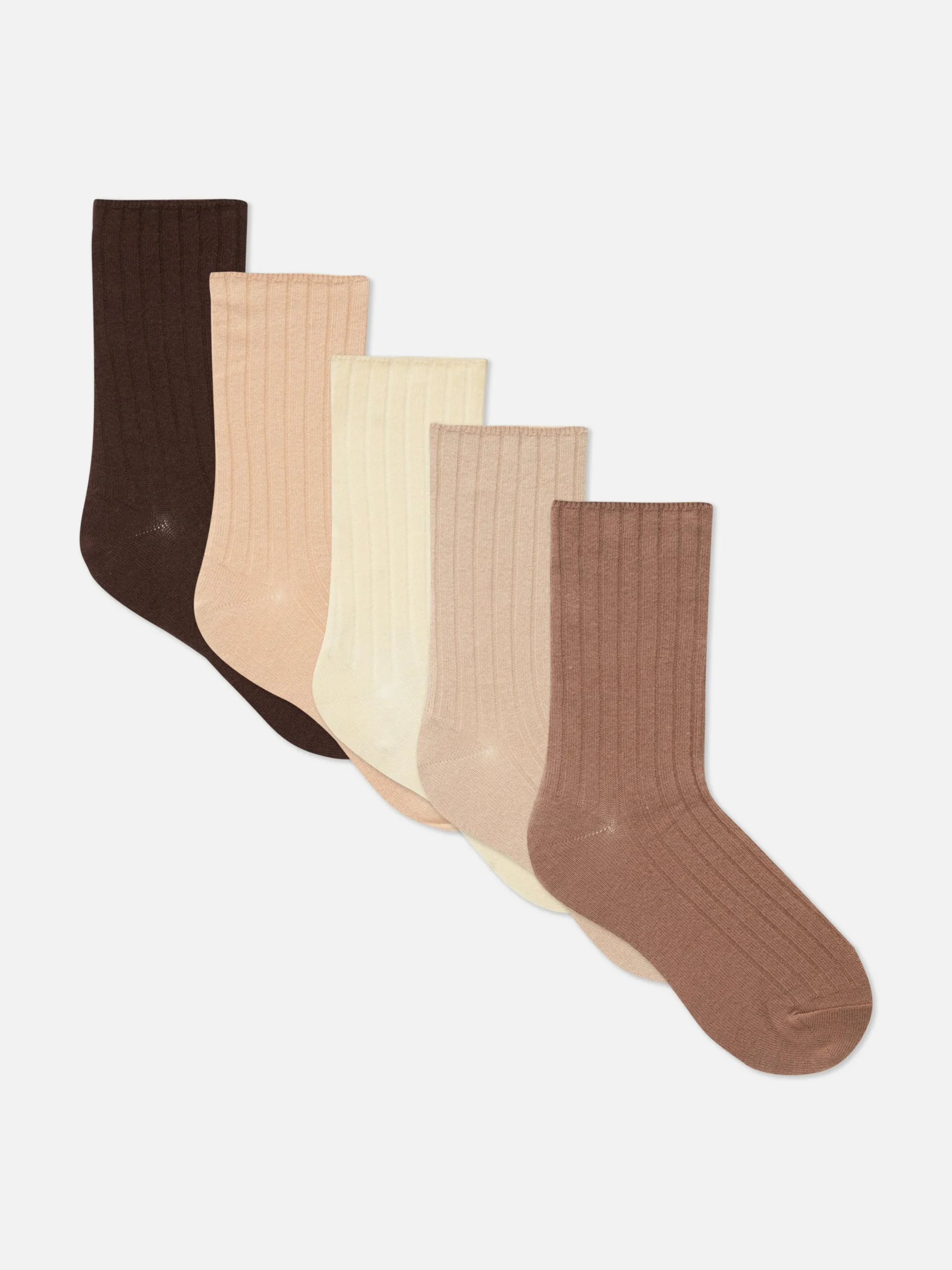 Gerippte Crew-Socken, 5er-Pack
