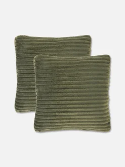 Gerippte Dekokissen, 2er-Pack