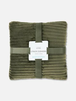 Gerippte Dekokissen, 2er-Pack