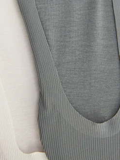 Gerippte Füßlinge Aus Mikrofaser, 2er-Pack