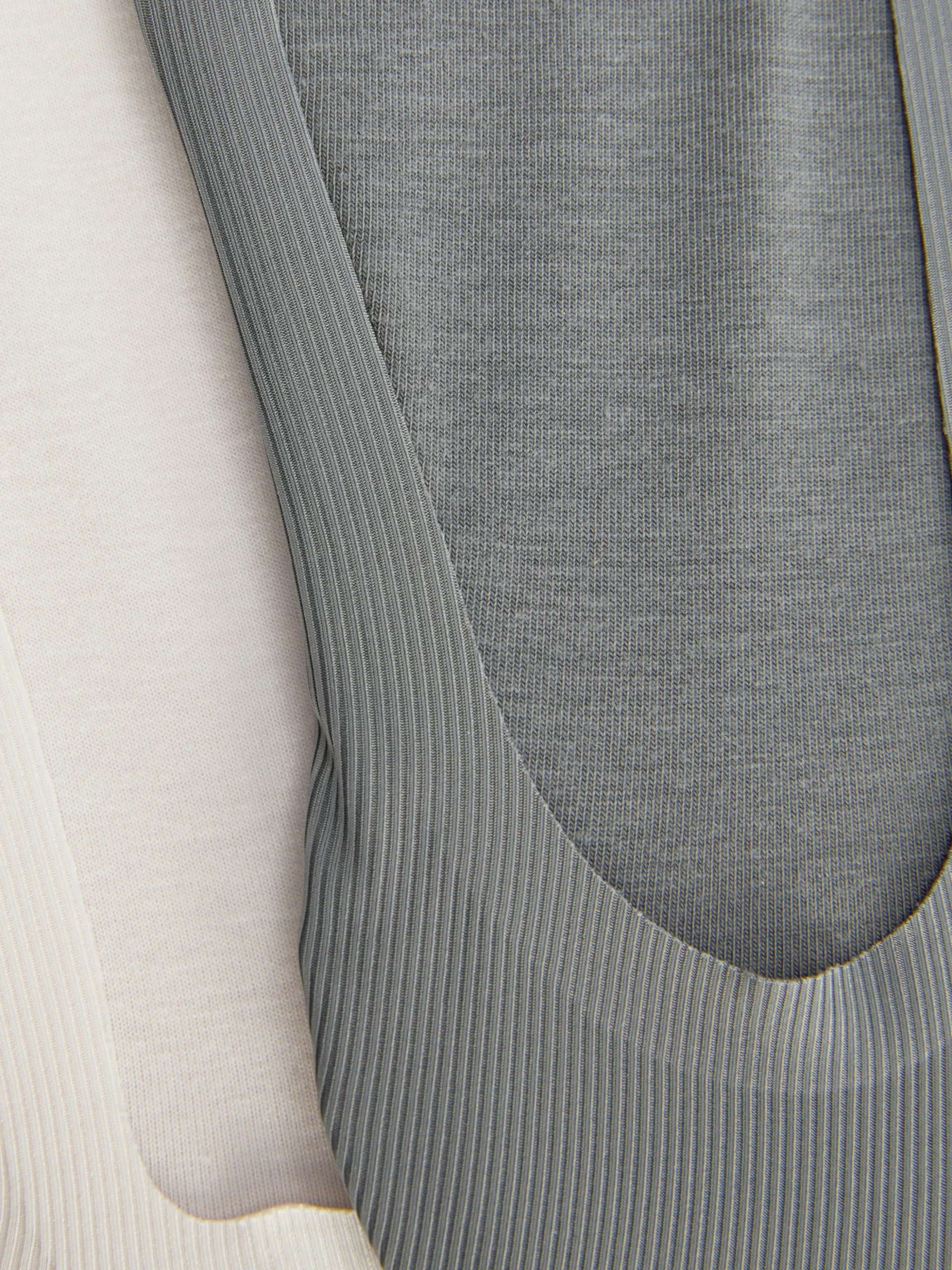 Gerippte Füßlinge Aus Mikrofaser, 2er-Pack