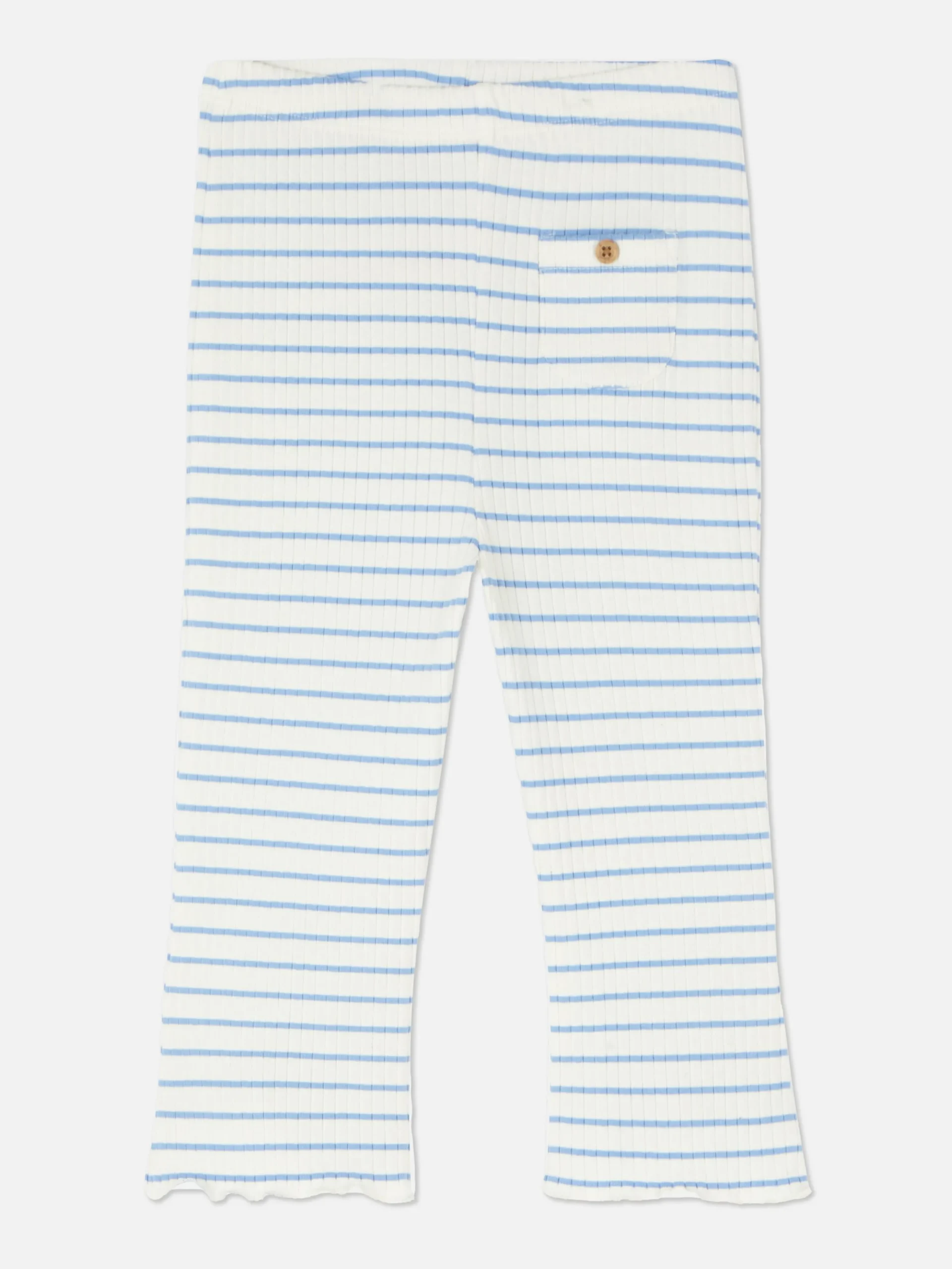 Gerippte, Gestreifte Leggings Mit Ausgestelltem Bein