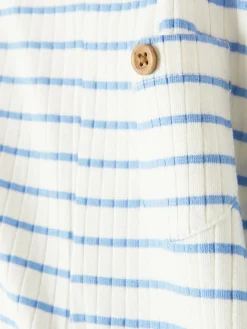 Gerippte, Gestreifte Leggings Mit Ausgestelltem Bein