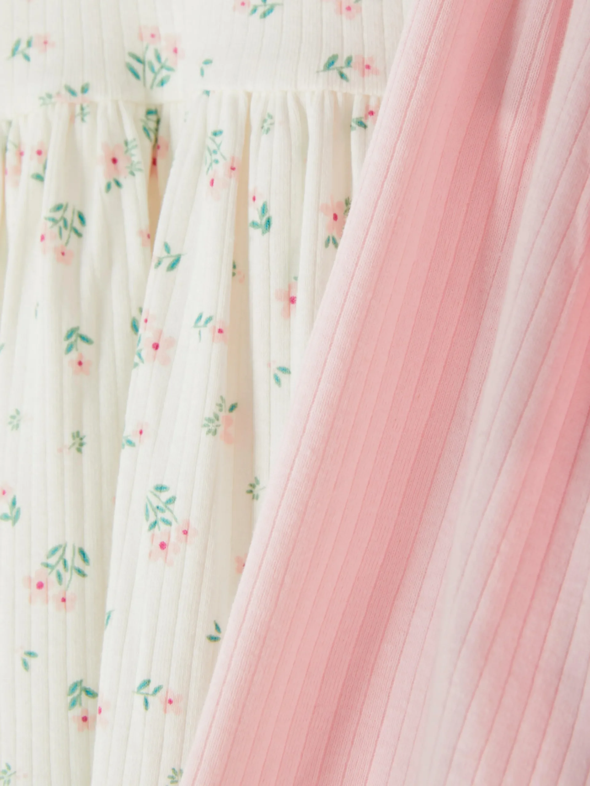 Gerippte, Langärmelige Kleider, 2er-Pack