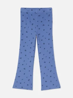 Gerippte Leggings Mit Ausgestelltem Bein