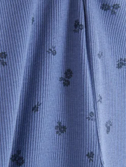 Gerippte Leggings Mit Ausgestelltem Bein