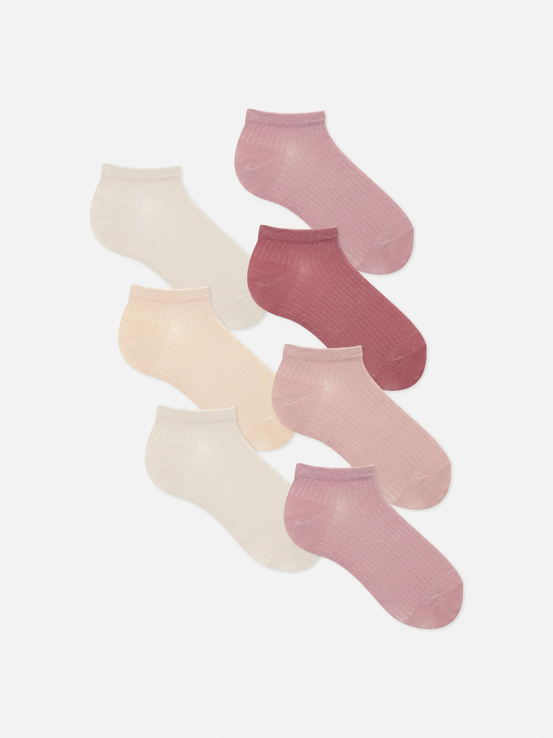 Gerippte Sneakersocken, 7er-Pack