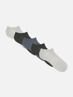 Gerippte Sneakersocken, 5er-Pack