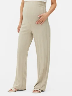 Gerippte Umstandshose Mit Weitem Bein