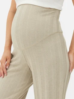 Gerippte Umstandshose Mit Weitem Bein