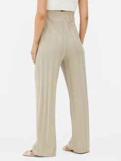 Gerippte Umstandshose Mit Weitem Bein