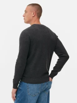 Gerippter Pullover Mit Rundhalsausschnitt