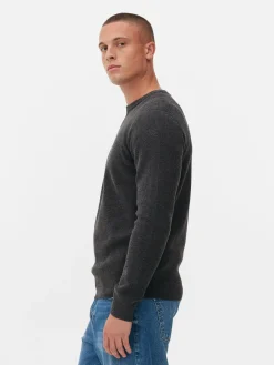 Gerippter Pullover Mit Rundhalsausschnitt