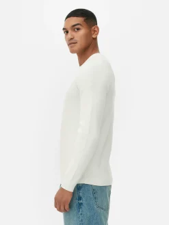 Gerippter Pullover Mit Rundhalsausschnitt