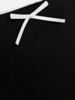 Gerippter Rock Mit Gekräuseltem Saum