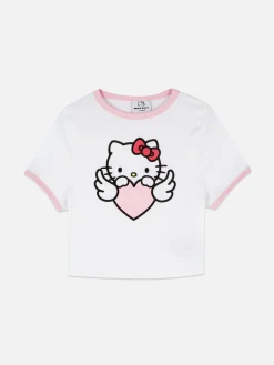 Geripptes „Hello Kitty“ Schlafanzug-T-Shirt