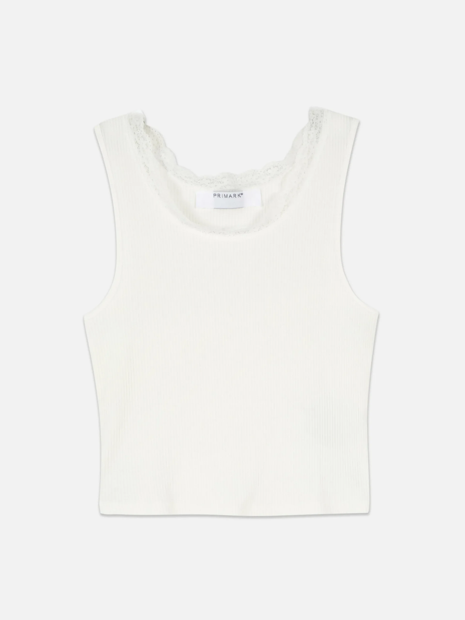 Geripptes Trägertop Mit Spitzenbesatz