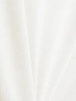 Geripptes T-Shirt Mit Gekräuseltem Saum