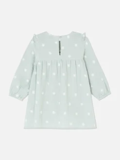 Gesmoktes Kleid Mit Langen Ärmeln