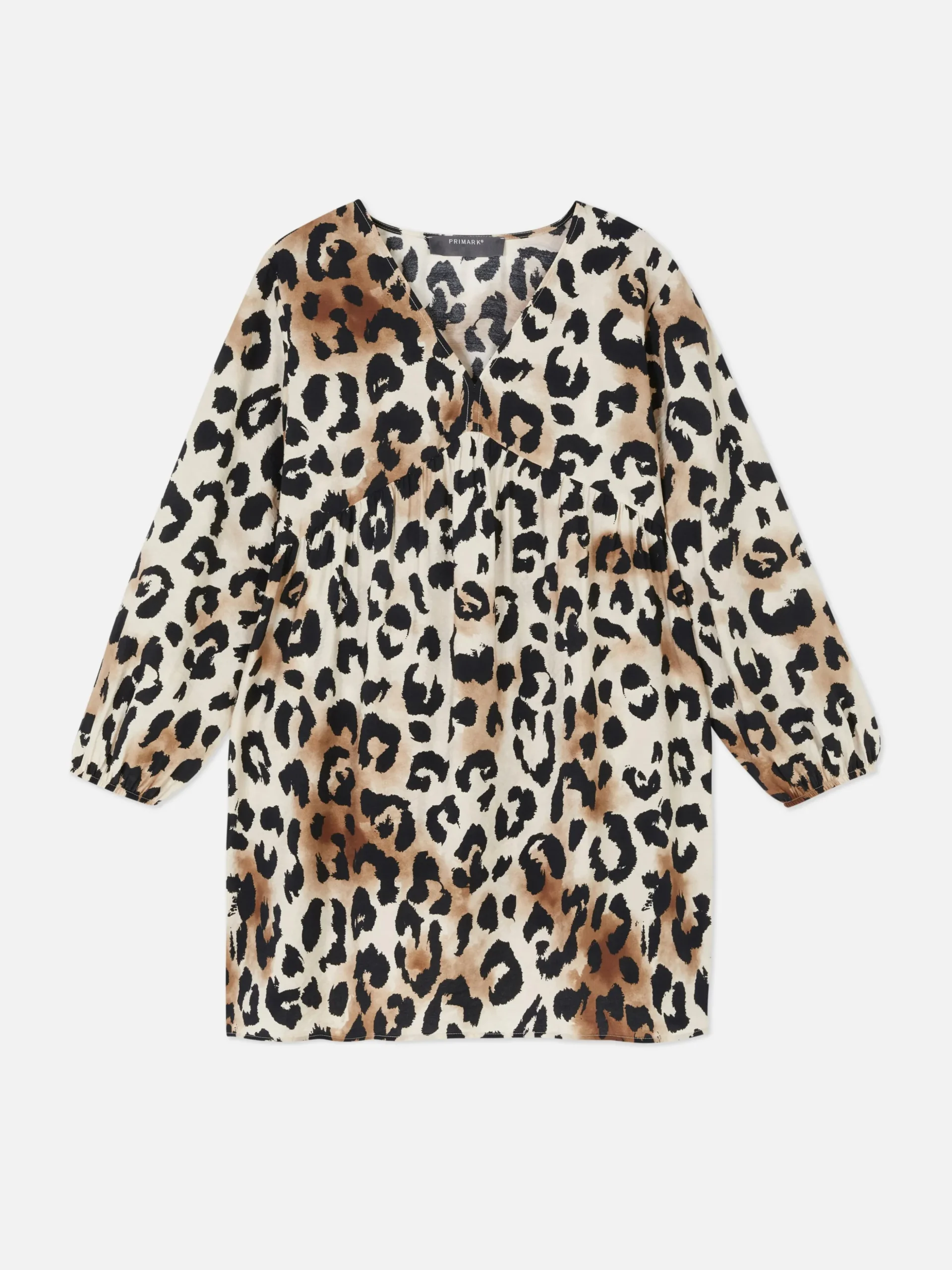 Gesmoktes Minikleid Mit V-Ausschnitt