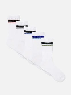 Gestreifte Crew-Socken, 5er-Pack
