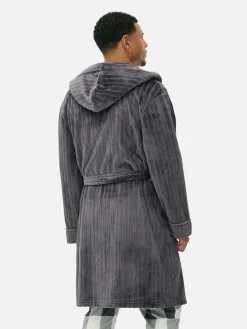 Gestreifter Bademantel Mit Ausgebranntem Effekt