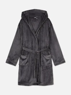 Gestreifter Bademantel Mit Ausgebranntem Effekt