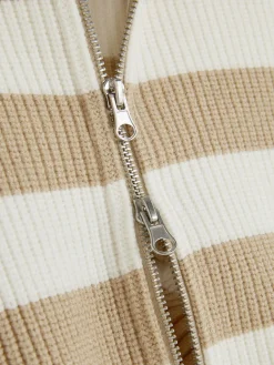 Gestreifter Cardigan Mit Reißverschluss