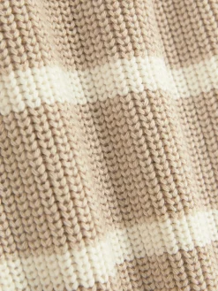 Gestreifter Pullover Mit Trichterkragen